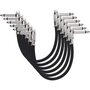 imageAmazon Basics 14 Inch Guitar Patch Auxiliary Cable 6 in 6Pack Black