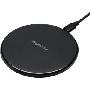 imageAmazon Basics 15W Qi Certified Wireless Charging Pad for iPhone 161514131211X Samsung and More with USB Cable Black