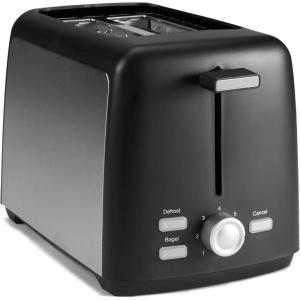 imageAmazon Basics 2 Slice Toaster With 7 Browning Settings Extra Wide Slots For Bagels and Special Breads Removable EasytoClean Crumb Trays CancelDefrostBagel Buttons 800W Black ampamp Silver2 Slice