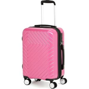 imageAmazon Basics 21quot Hardside CarryOn Luggage with TSA Lock Hardshell Suitcase With Wheels Expandable For 25 More Capacity With ScratchResistant Geometric Surface 4 Multidirectional Wheels PinkPink  Hardshell