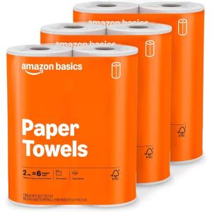imageAmazon Basics 2Ply FlexSheets Paper Towels 12 Basics Rolls  32 Regular Rolls Everyday Value with 150 Sheets per Roll150 sheet Pack of 6