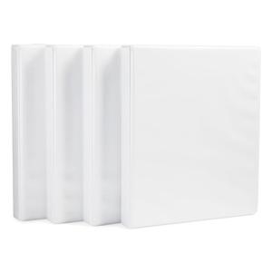 imageAmazon Basics 3 Ring Binders 2 Inch 4 Pack DRing Organizer for School Home Office White4Pack