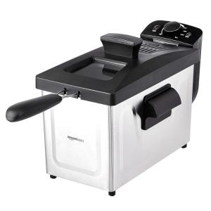 imageAmazon Basics 32Qt 30L Deep Fryer with 12Cup Oil Capacity Adjustable Temperature Easy Draining Basket Stainless Steel Exterior Viewing Window 1500W Black ampamp Silver32Qt  Black  Silver