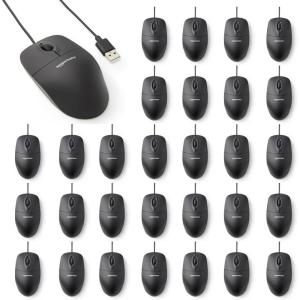 imageAmazon Basics 3Button USB Wired Mouse with Scrolling and Tracking  Standard Black30Pack