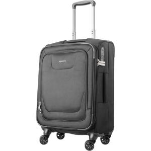 imageAmazon Basics 3Piece Set 21quot 23quot 28quot Softside Suitcases With Wheels With Four 360Degree Multidirectional Spinner Wheels Expandable Space Zippered Pocket and Straps Telescopic Handle BlackBlack