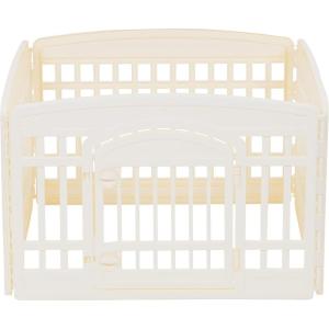 imageAmazon Basics 8Panel Indoor Pet Dog Octagonal Playpen Puppy Playpen with Door Easy Assemble Easy Storing 34 in BeigeBeige