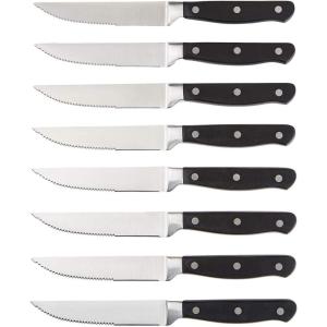 imageAmazon Basics 8Piece Kitchen Steak Knife Set 45quot Black
