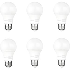 imageAmazon Basics A19 Dusk to Dawn Sensor LED Outdoor Light Bulb 60W Equivalent EnergyEfficient 9W Daylight 5000K E26 Base 10000 Hours 2 Count Pack of 1Soft White