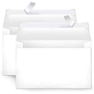 imageAmazon Basics A9 Blank Invitation Envelopes with Peel and Seal Closure 534 x 834 Inches White  Pack of 100