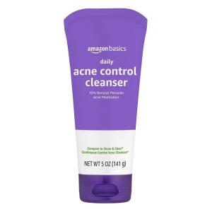 imageAmazon Basics Acne Cleanser Face Wash  Daily Control Maximum Strength 10 Benzoyl Peroxide 5 Ounce Pack of 35 Ounce Pack of 1