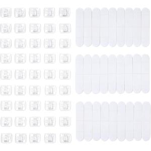 imageAmazon Basics Adhesive Wall Hooks 7 Hooks and 12 Adhesive Strips No Tools Adhesive Hooks for Hanging Organization and Storage Holds up to 5 lb Large WhiteMini