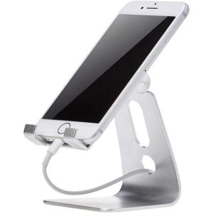 imageAmazon Basics Adjustable Aluminum Cell Phone Desk Stand for iPhone and Android Black 33 x 3 x 42 inch LxWxHSilver