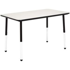 imageAmazon Basics Adjustable Rectangular Classroom Activity Table Writing Desk Adjustable Height 1930 Inch Grey TopBlack Edge 47quot W x 29quot L x 30quot H47W x 29L x 30H