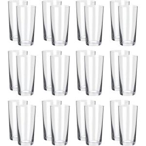 imageAmazon Basics Admiral Cooler Borosilicate Glass Cup 147 oz MicrowaveSafe Commercialgrade 24Pack Transparent