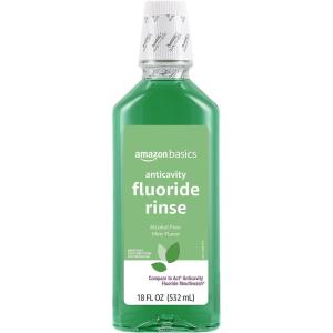imageAmazon Basics Anticavity Fluoride Rinse AlcoholFree Mint 18 ounce Pack of 418 Ounce Pack of 1