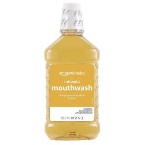 imageAmazon Basics Antiseptic Mouthwash Original Flavor 15 Liter 507 ounce Pack of 4 Previously Solimo507 Ounce Pack of 1
