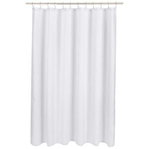 imageAmazon Basics Bathroom Shower Curtain Water Resistant Fabric with Grommets ampamp Hooks Machine Washable 72quotx72quot Light Brown BeigeBright White