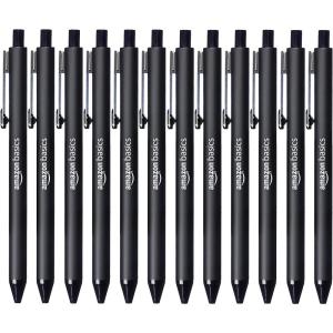 imageAmazon Basics Black Ballpoint Pens for Smooth Writing Retractable 12PackBlack