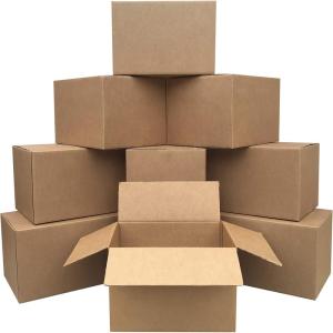 imageAmazon Basics Cardboard Shipping and Packing Moving Boxes 10 Pack Medium Brown 18quot x 14quot x 12quotMedium