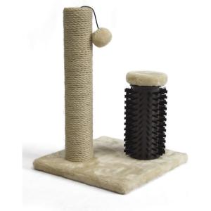 imageAmazon Basics Cat Scratcher  Indoor Classic Single Cat ampamp Kittens Scratching Post Medium 315quotH  GreyBeige