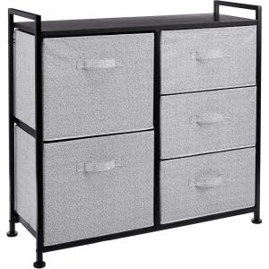 imageAmazon Basics Closet Organizer Drawers with 5Fabric Storage Units WhiteBlack
