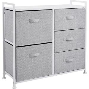 imageAmazon Basics Closet Organizer Drawers with 5Fabric Storage Units WhiteWhite