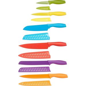 imageAmazon Basics ColorCoded Dishwasher Safe Kitchen 12Piece Knife Set 6 Knives with 6 Blade Guards Multicolor 1388 x 413 x 138 inch