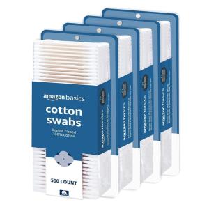 imageAmazon Basics Cotton Swabs for Personal Hygiene and Baby Care 500 Count 1 Pack4 Pack