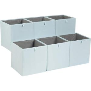 imageAmazon Basics Cube Organizer Bins Collapsible Storage Baskets for Shelves Jade Green Pack of 6 13x15x13quotJade Green