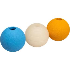 imageAmazon Basics Dog Toys Interactive Assorted Rubber Balls Pack of 3 25 inch Blue Beige OrangeAssorted Balls Pack of 3