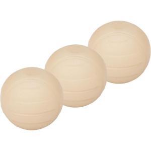 imageAmazon Basics Dog Toys Interactive Assorted Rubber Balls Pack of 3 25 inch Blue Beige OrangeGlow Balls Pack of 3