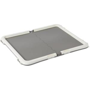 imageAmazon Basics Dog Training Pad HolderSecured LatchesExtra Thick and NonSlip Recycled Plastic 24 inch S White and Charcoal28 X 34