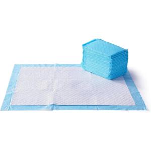 imageAmazon Basics Dog and Puppy Pee Pads with 5Layer LeakProof Design and QuickDry Surface for Potty Training Heavy Duty Absorbency XLarge 28 x 34 Inch  Pack of 25 Blue ampamp WhiteXLarge
