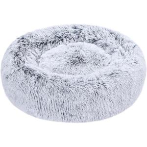imageAmazon Basics Donut Pet Bolster Faux Fur Bed for Dog Grey 36quot x 36quotGrey