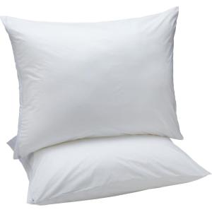 imageAmazon Basics Down Alternative Pillows Soft Density for Stomach and Back Sleepers Queen  Pack of 2 White 30 in L x 20 in WStandard 2 Pillows  2 Protectors