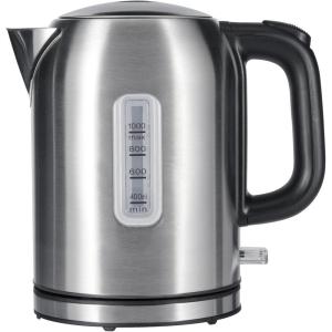 imageAmazon Basics Electric Stainless Steel Kettle for Tea and Coffee BPAFree Fast Boiling Auto ShutOff 18 Quarts 1500W Black and SilverStainless Steel
