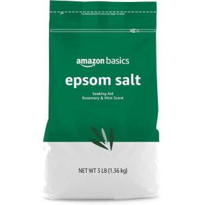 imageAmazon Basics Epsom Salt Soaking Aid Rosemary ampamp Mint Scent 3 pound Pack of 1 Previously Solimo