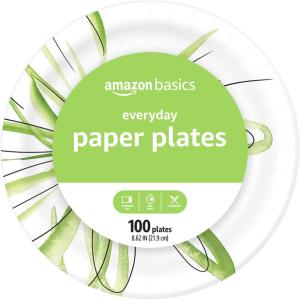 imageAmazon Basics Everyday Paper Plates 862 Inch Disposable 100 Count100 Count Pack of 1