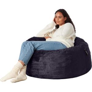 imageAmazon Basics Extra Large Bean Bag Chair Lounger 7 ft Memory Foam Filled Microfiber Cover Pink SolidNavy