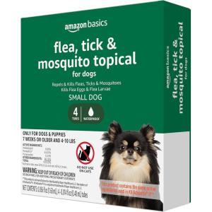 imageAmazon Basics Flea Tick ampamp Mosquito Topical Treatment for Small Dogs 410 pounds 6 Count Previously Solimo4 Count