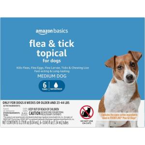imageAmazon Basics Flea and Tick Topical Treatment for Medium Dogs 2344 Pounds 6 Count Previously Solimo
