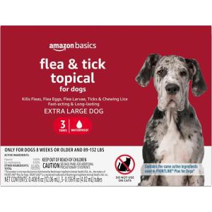 imageAmazon Basics Flea and Tick Topical Treatment for XLarge Dogs 89132 Pounds 3 Count Previously Solimo3 Count