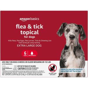imageAmazon Basics Flea and Tick Topical Treatment for XLarge Dogs 89132 Pounds 3 Count Previously Solimo6 Count