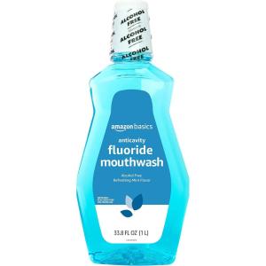imageAmazon Basics Fluoride Mouthwash for Adults Anticavity Alcohol Free  Refreshing Mint Flavor 1 Liter 1Pack338 Fl Oz Pack of 1
