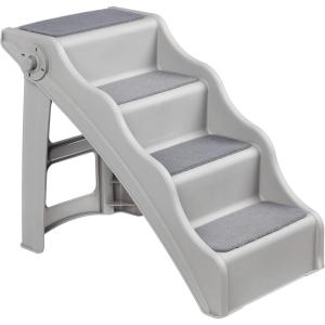 imageAmazon Basics Foldable NonSlip Pet Stairs Steps for Dogs and Cats 146 W x 2275 D x 195 H GreyGrey