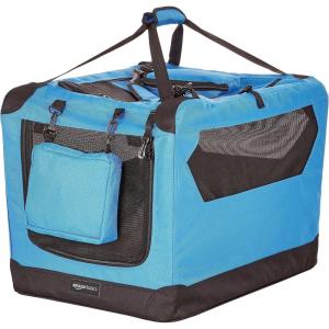 imageAmazon Basics Folding Portable Soft Pet Dog Crate Carrier Kennel 36 x 24 x 24 inches BlueBLUE