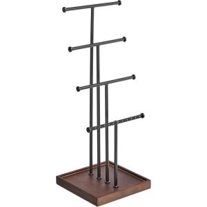 imageAmazon Basics FourTier Jewelry Tree Stand  WhiteBrassWalnutBlack