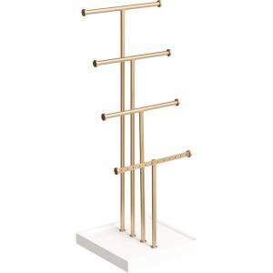 imageAmazon Basics FourTier Jewelry Tree Stand  WhiteBrassWhiteBrass