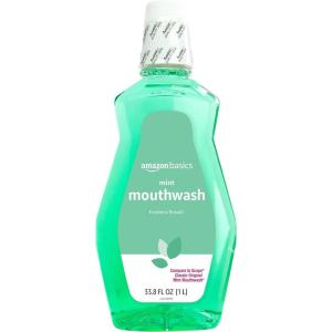 imageAmazon Basics Fresh Breath Mouthwash Mint 507 Ounce Pack of 1 Previously Solimo338 Fl Oz Pack of 1