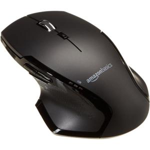 imageAmazon Basics Full Size Ergonomic Wireless Mouse with Fast Scrolling Compatible with PC Mac Laptop  Black
